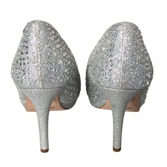 Rhinestone Platform Pump 8.5 Stiletto Heel Fairy Glam Occasion Event Bridal HOCO - Picture 4 of 7